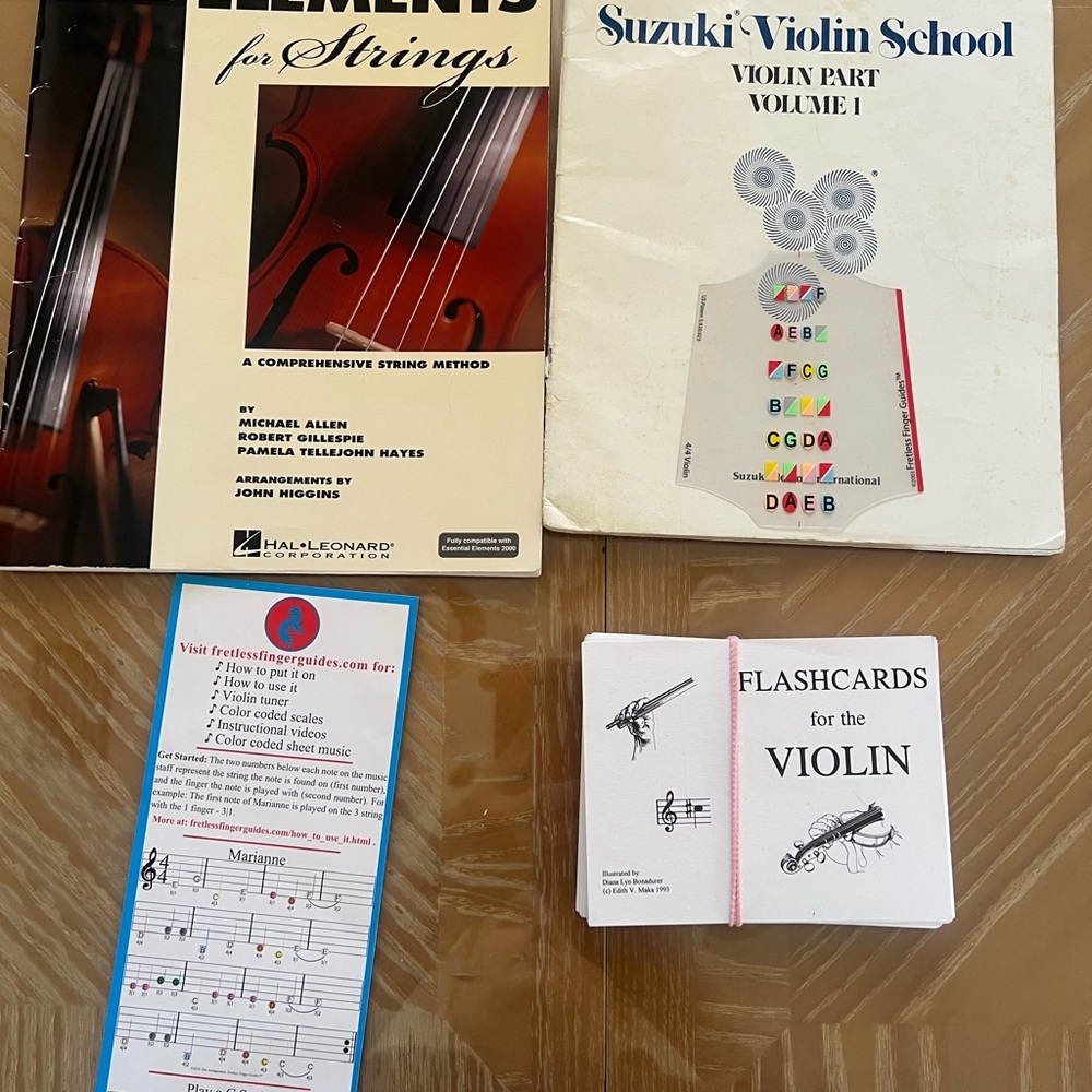 Violin Music Books and Flashcards Set